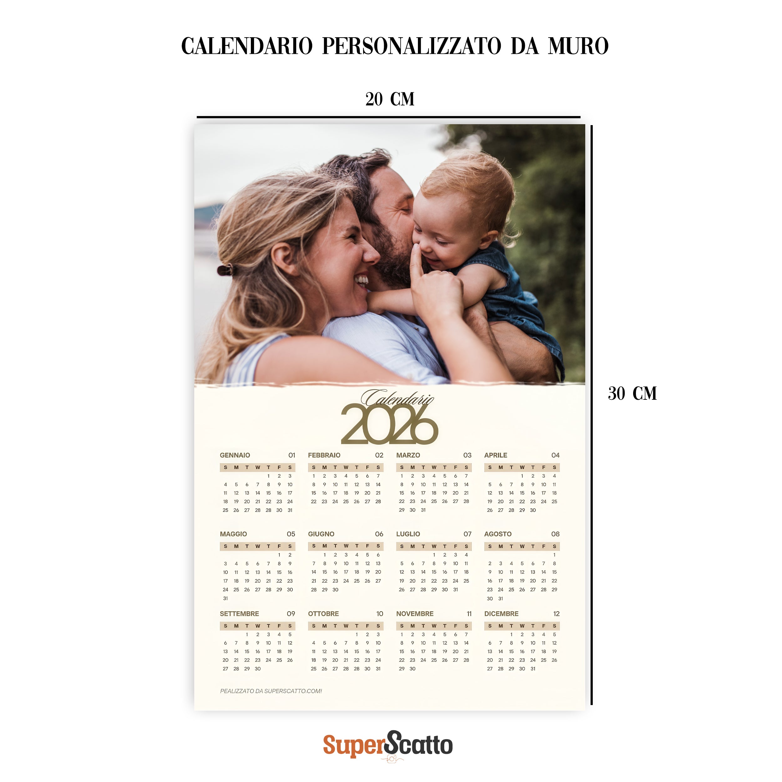 Calendario 2026 Personalizzato - Il Regalo Perfetto per Rendere Speciale Ogni Giorno