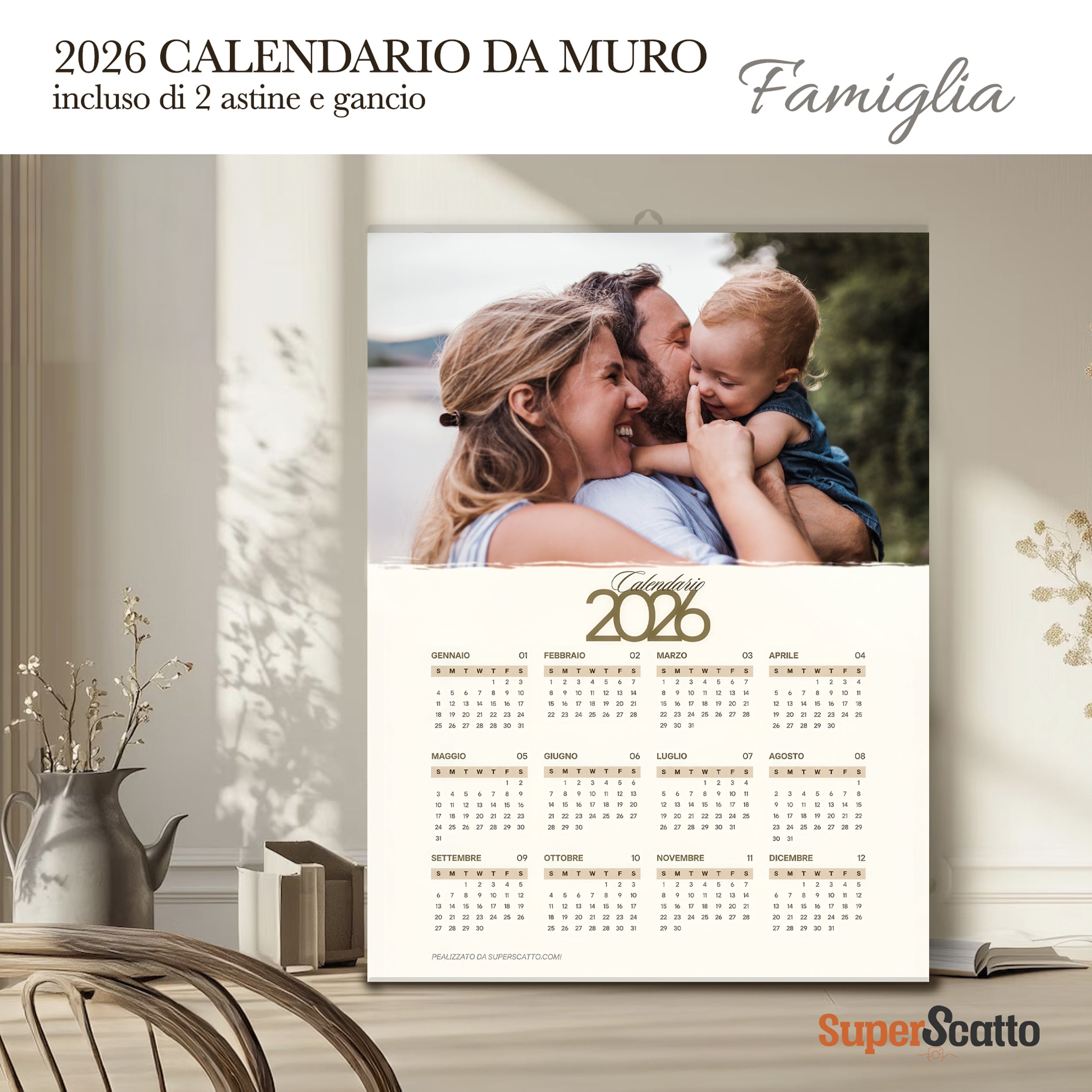 Calendario 2026 Personalizzato - Il Regalo Perfetto per Rendere Speciale Ogni Giorno