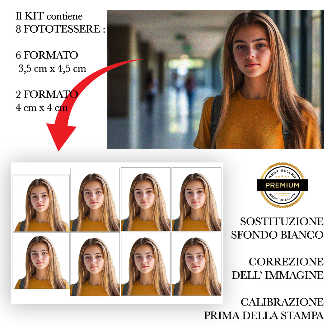Fototessere personalizzate - KIT da 8PZ (PER OGNI TIPO DI DOCUMENTO)