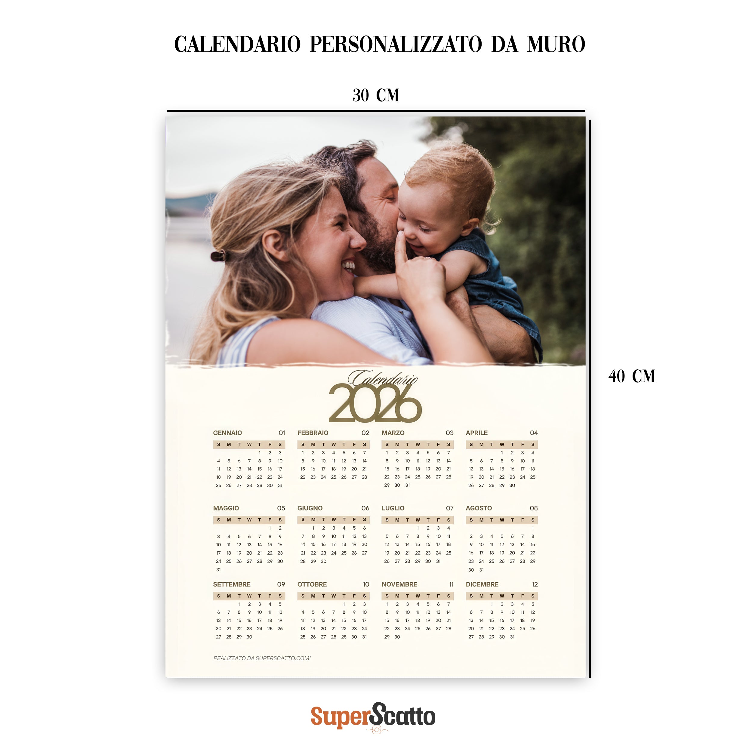 Calendario 2026 Personalizzato - Il Regalo Perfetto per Rendere Speciale Ogni Giorno