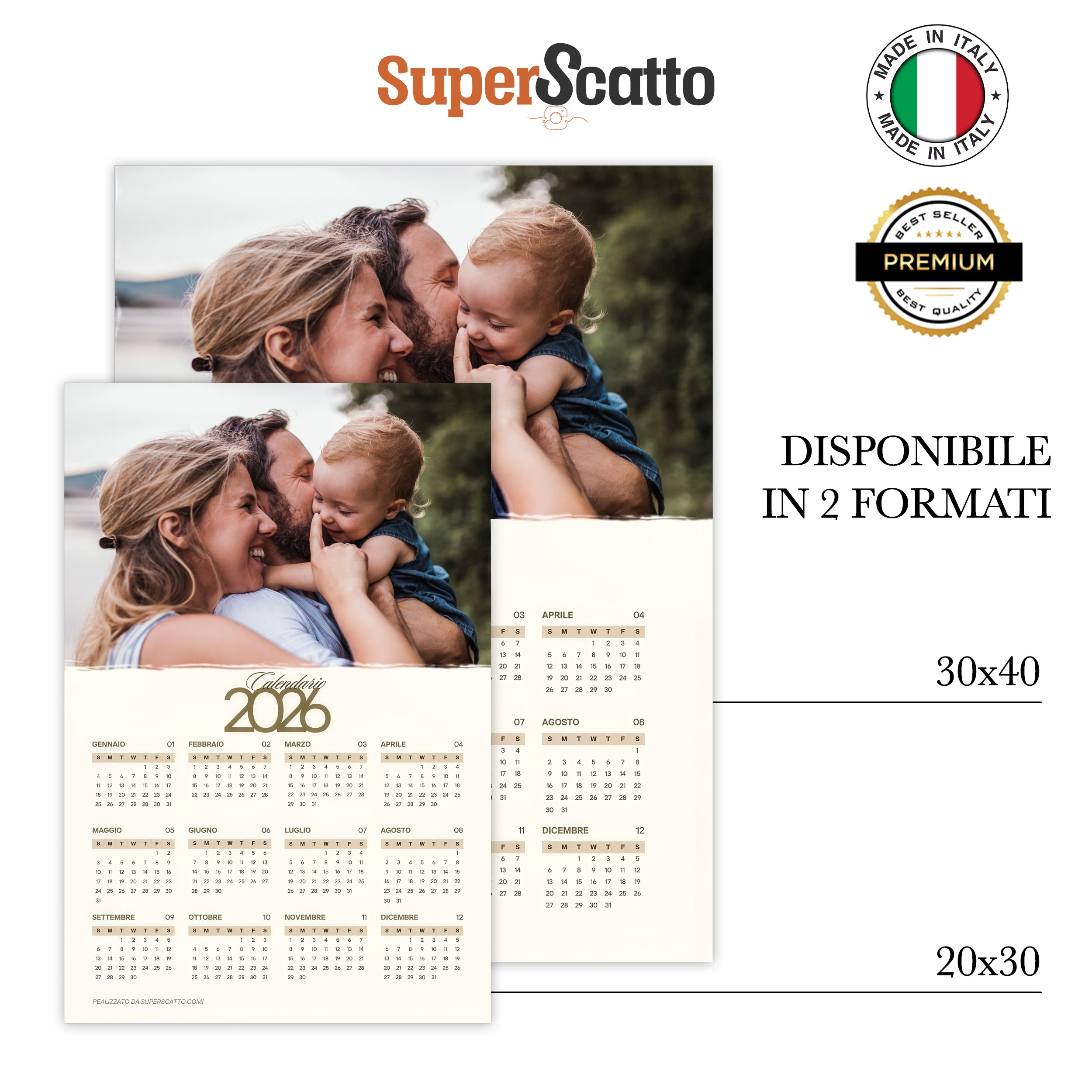 Calendario 2026 Personalizzato - Il Regalo Perfetto per Rendere Speciale Ogni Giorno